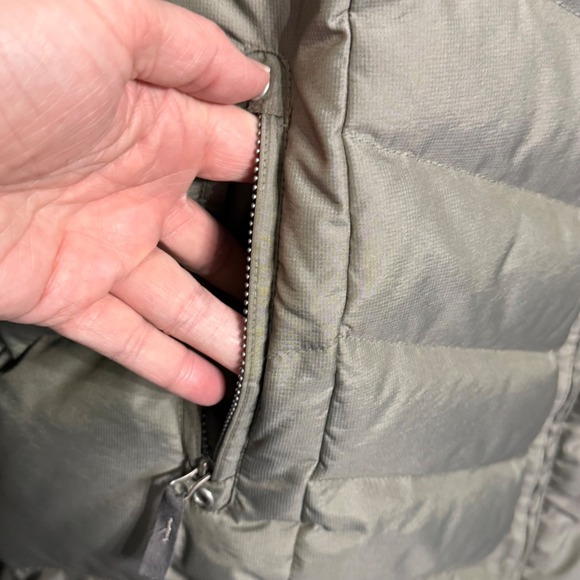 Eddie Bauer Womens Down Parka Puffer Coat Hooded Warm Winter green grey Size L - Picture 4 of 10